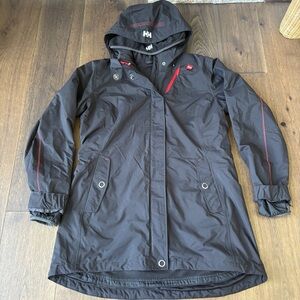Helly Hansen Jacket Womens M Helly Tech Protection Black Hooded Waterproof Coat